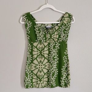 🌺 Manuheali’i Peasant Top, Floral Green, Size S
